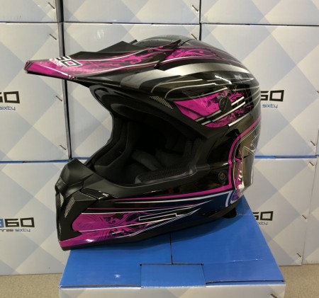 360 Hjelm Sort/Rosa