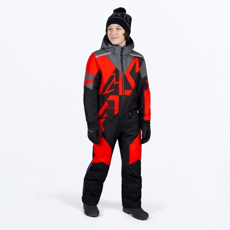 Varm scooterdress med avtagbar hette og snøstoppere.