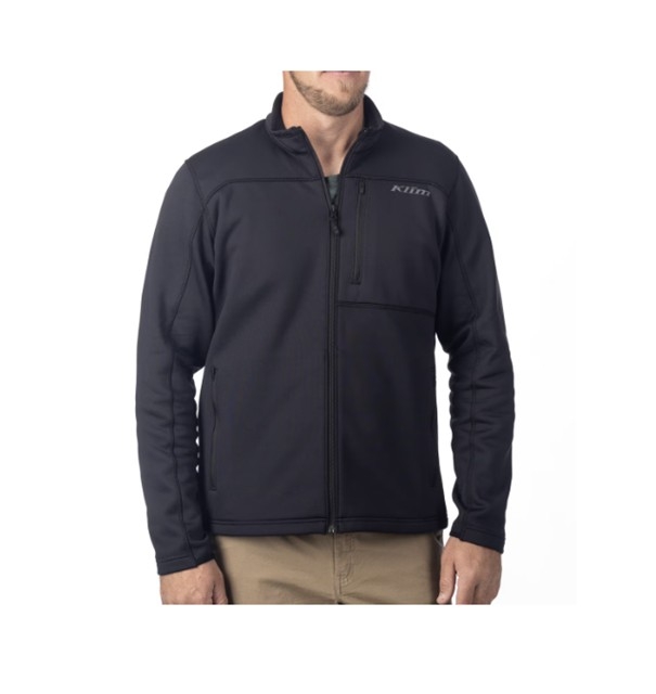 Sort mellomlags jakke i pustende materiale. 