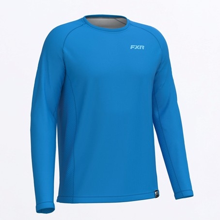 Langermet treningsskjorte i polyester med ekstra lufting under arm og på siden. 